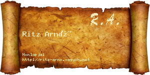 Ritz Arnó névjegykártya